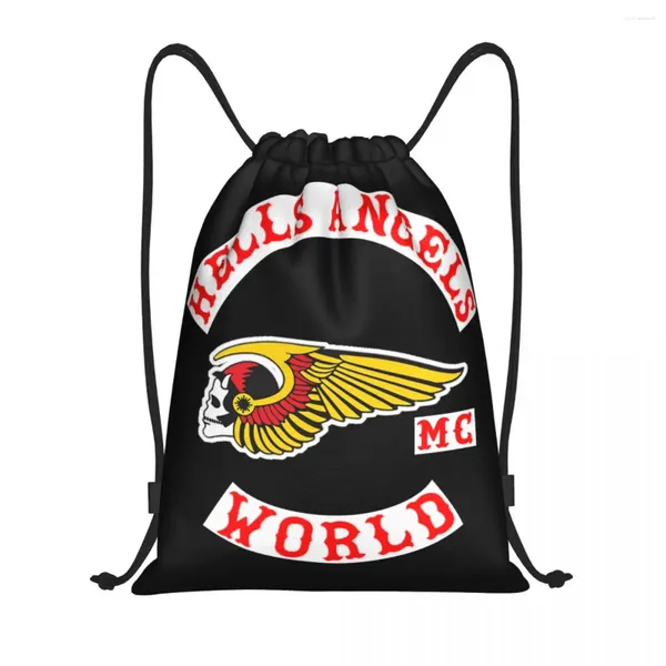 Einkaufstaschen Hölle Angel Motorcycle Club Draw String Backpack Sports Gym Sackpack String -Tasche zum Training