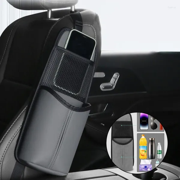 Bolsas de armazenamento Bolsa lateral do assento do carro pendurado Organizador automático do suporte universal de malha universal para garrafa de telefone