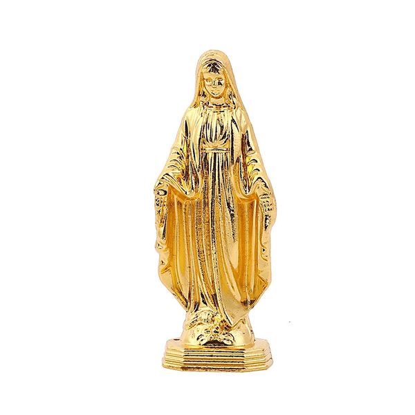 Kirche Mary Crafts Zink Legierung Metall Jungfrau Maria Statuen Ornamente Wand Antique Home Chapel Dekor 240418