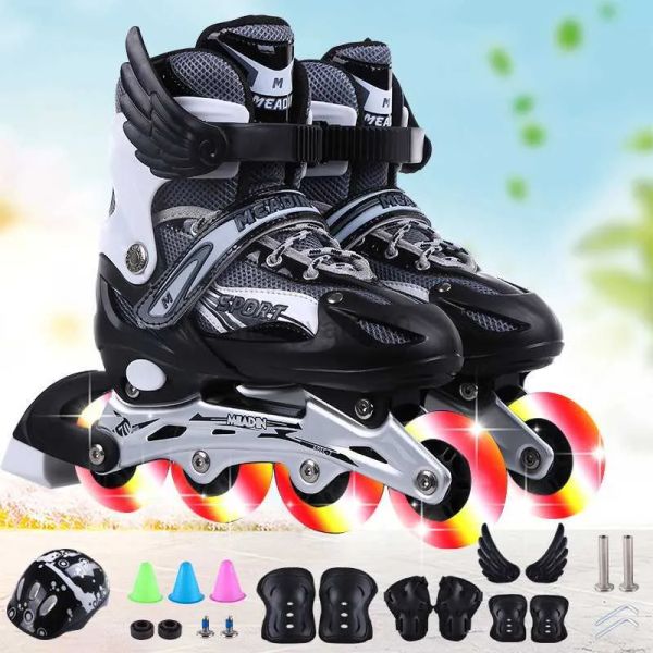 Скейтс встроенные роликовые коньки роликовые встроенные туфли для скейт
