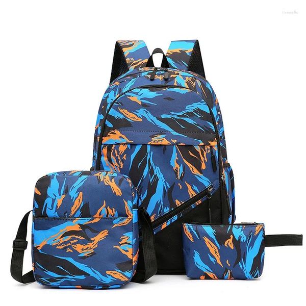 Borse per la scuola 3pcs/set di zaini maschili alti per donne 2024 ragazzi a una spalla Big Student Travel Backpack Menbag Bag SAC Mochila