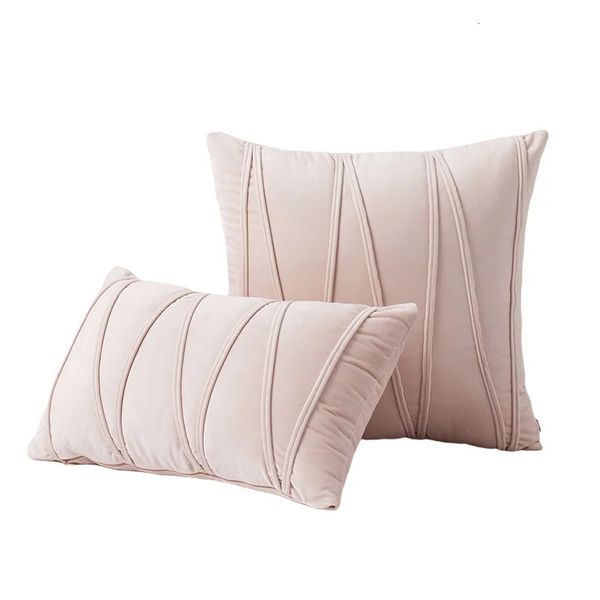 Inyahome Art Velvet gelbblau rosa Festkolsterabdeckung Kissen Hülle Home Decorative Sofa Wurf Dekor 240411