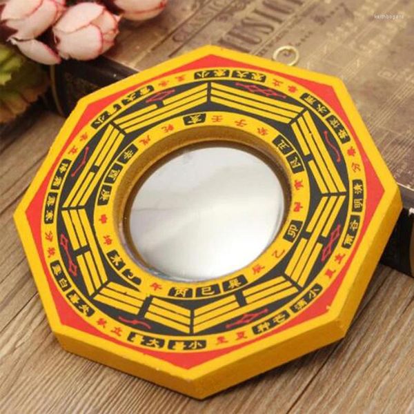 Figurine decorative cinesi Feng Lucky Shui Ancient Dent Bagua Specchio in legno Office Office Office Ornamenti da tavolo