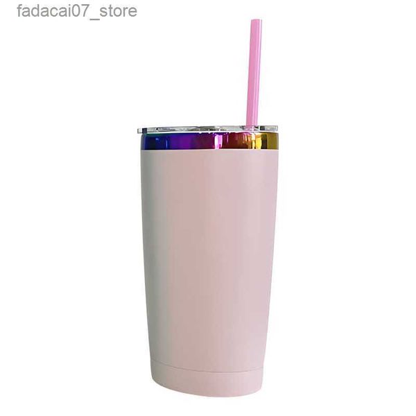 Tazze da 20 once di tazze di base arcobaleno a polvere Tumbler in acciaio inossidabile in acciaio inossidabile tappeti caffè con coperchio Cupq240419