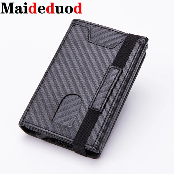 THIETS Nuovo stile Vintage Antitheft Men Credit Card Tolder Bloccando il portafoglio RFID in pelle unisex Informazioni di sicurezza in alluminio borsetta metallica