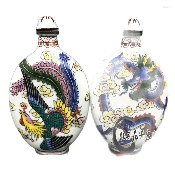 Estatuetas decorativas Artes e artesanato folclóricos garrafa de rapé de porcelana de porcelana de produtos antigos decoração de negócios de ponta Jiapin coleção
