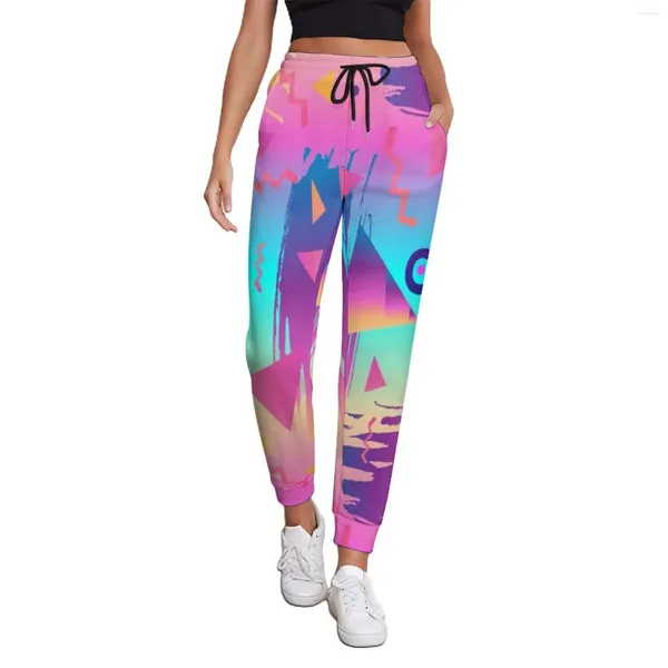 Pantaloni da donna 70s jogger femminile graffiti art stampa y2k joggers autunno pantaloni grafici alla moda di grandi dimensioni 3xl