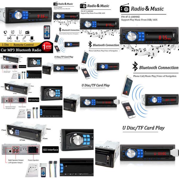 Carro GPS 1 din estéreo bluetooth mãos grátis chamando música tf cartão USB Aux entrada fm Radio Radio Radio