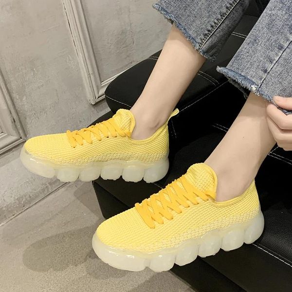 Fitness Shoes Summer Mesh Plataform Sneakers Women Jelly Casual Sock Black White Rosa Amarelo Damas 2024