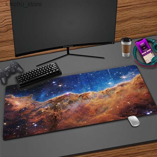 Cuscinetti per mouse polso riposo pad mouse cuscinetto nebulosa grande computer mousepad xxl 900x400mm 1000x500mm Galaxy Space Mause Match Gamer Gamer Office Desk Mat Pad Y240419