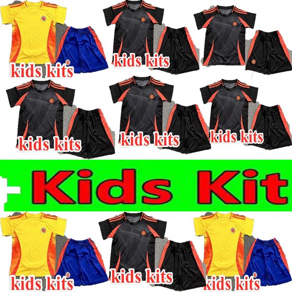2024 Colômbia James Soccer Jerseys 10 Valderrama 23 24 Falcao Home 24 25 Camisa de futebol da Columbia Kit Kid Camiseta de Futbol