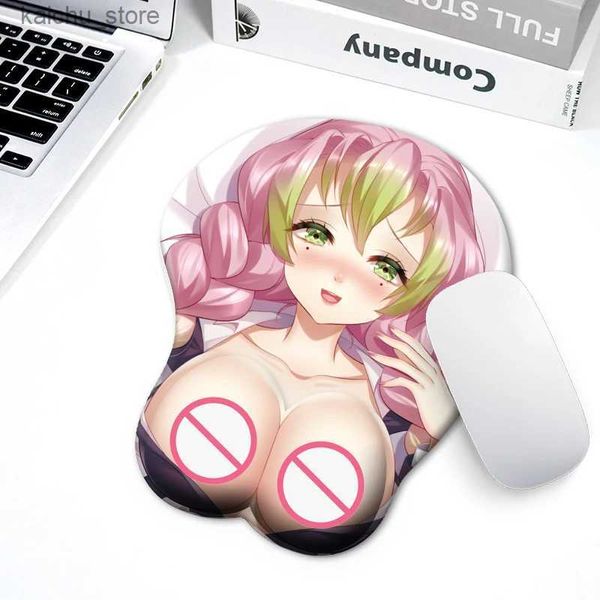 O pulso do mouse Prag repousa a pulseira 3D com pulso de silicone Strap Anime Sexy Ganyu Kokomi Protetor