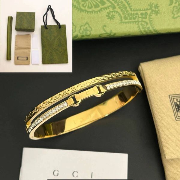 Bangle New Luxury Designer Bangle Hochqualität Frauen Schmuck Armreifen mit Box 18K Gold Plated Classic Original Logo Geschenk Bangle Romantik Romantik