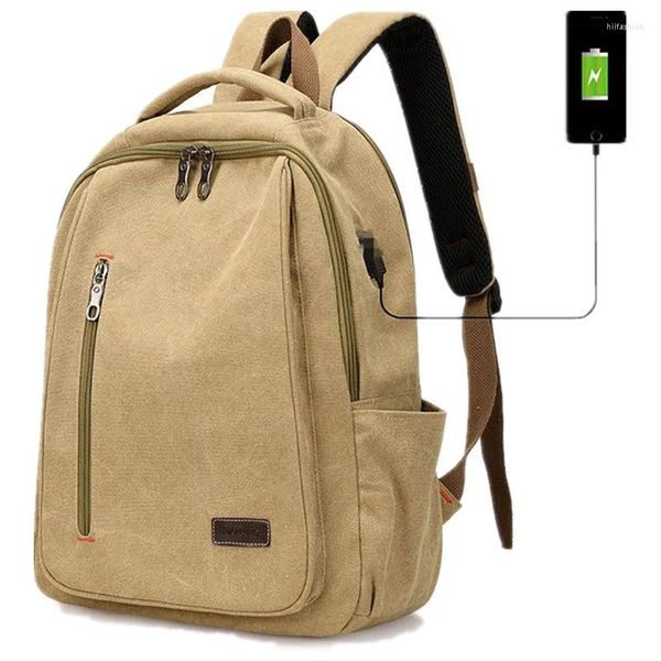 Backpack Men's Canvas Men's Sylep Casual School Girl School School Capacidade INS Laptop de vento