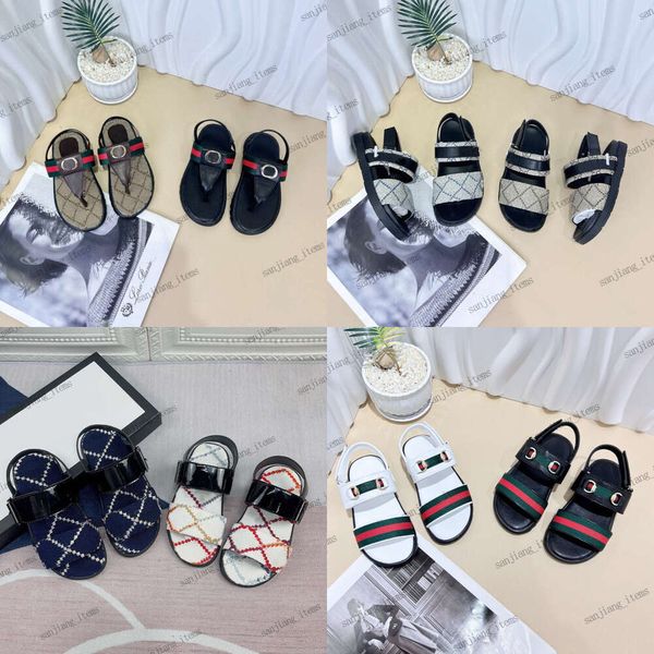 Jungengurt Sandalen Haken Loop Chunky Dad Sandale Schnalle Slingback Stickereien Objektträger Mule Flip Flops Pupille Vorschule Kleinkind Kids Marke Designer Sommerschuhe