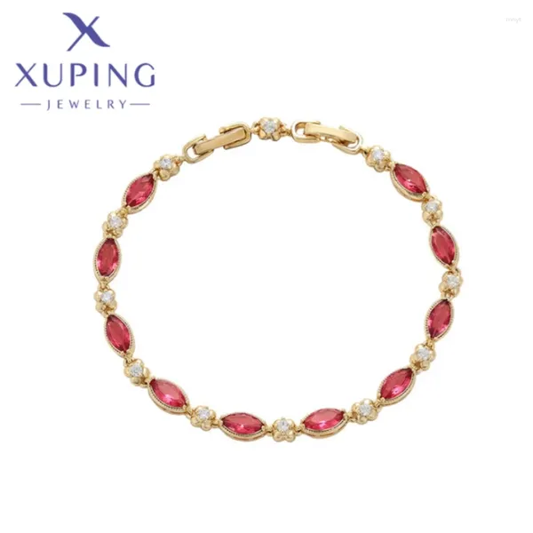 Pulseiras de link xuping jóias da moda requintada elegante e exclusiva de bracelete feminina coloração dourada de aniversário presentes de Natal x000027808