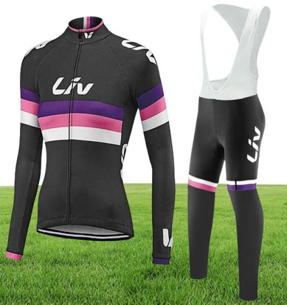 4 stili donne donne invernali in pile termo ciclistica set team pro teeve long cicling usura ropa maillot invierno ciclismo gel p3585804