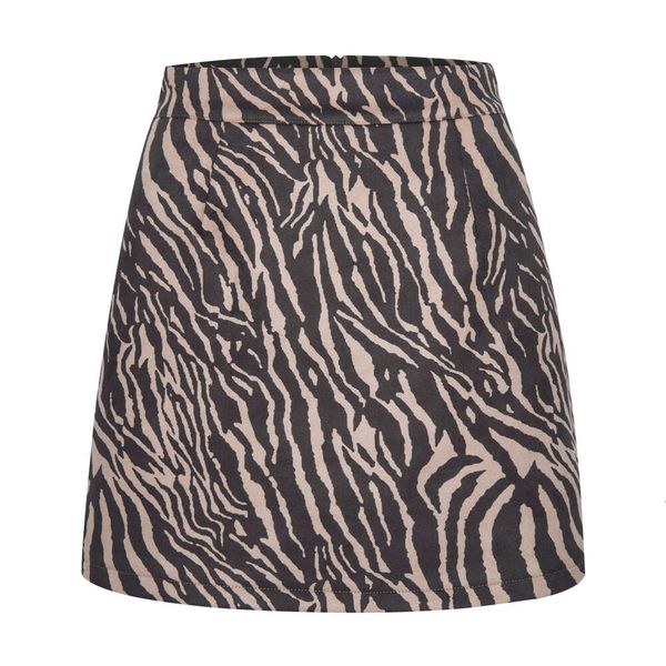 Suede da donna 2024ins Avvolgimento del fianco Short Short Sexy Leopard Pattern High Waist Zipper Autumn/Winter A-Line Skirt for Women