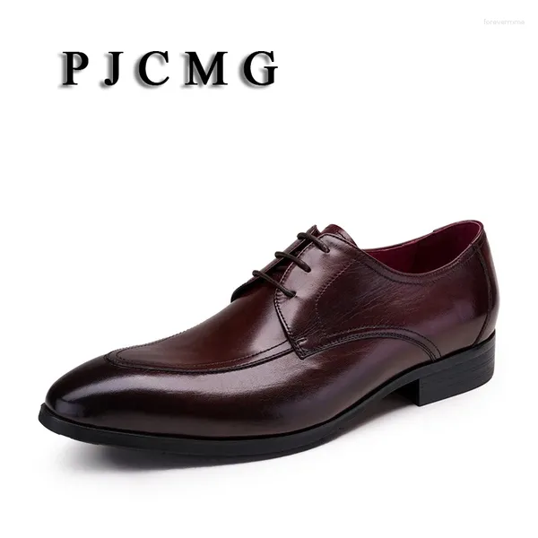 Scarpe casual PJCMG FASHIONE NERO /ROSSO OXFORD ASSESSO FORMALE SULLA SU PERCHIO Punta in vera pelle da uomo d'affari