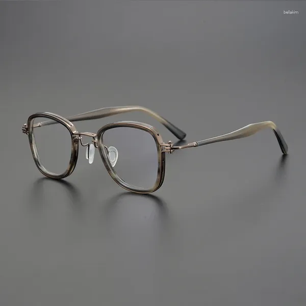 Strama da sole cornici Ultralight Square Optical Eyecyses Men Women Vintage Titanium Acetato Myopia Glasshi Frame Korean Eyewear coreano