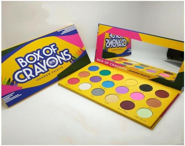 Box of Crayons Palette 18 Colors Cosmetics Yellow Ishadow Palette Shimmer Matte Eye Shadow Pailup Paletes238043152