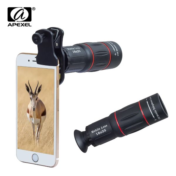 Teleskoplar Apexel Telefon Kamera Lens Universal 18x Teleskop Zoom Telescope Cep Telefon Lens İPhone Xiaomi Akıllı Telefonlar APL18XT