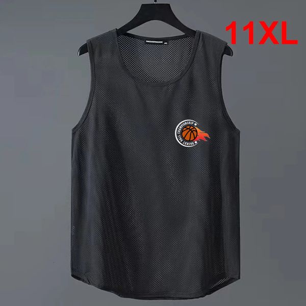 Летние майки топы мужчины плюс размер 10xl 11xl Баскетбольный жилет Football Solid Color Runge Male Big 240415