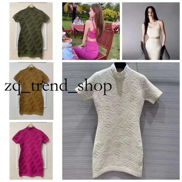 Vestidos de tricô casual de designer feminino.