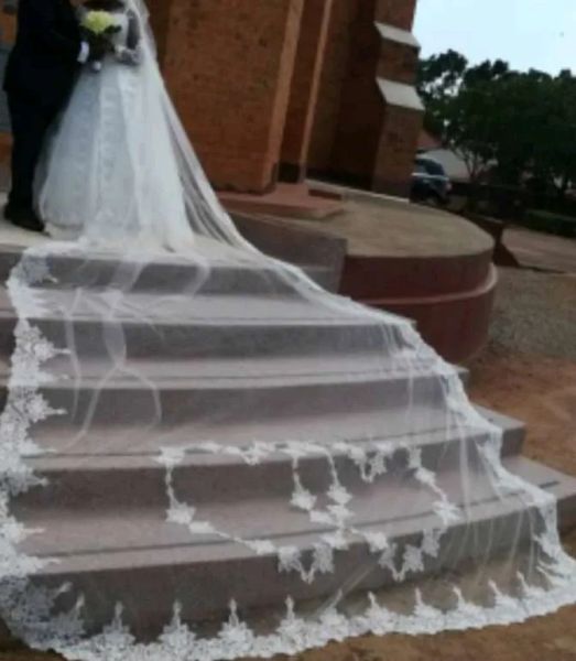 Véus novos véus brancos de casamento com apliques de renda Tulle Véils de noiva para acessórios de casamento na noiva Voiles de Mariage