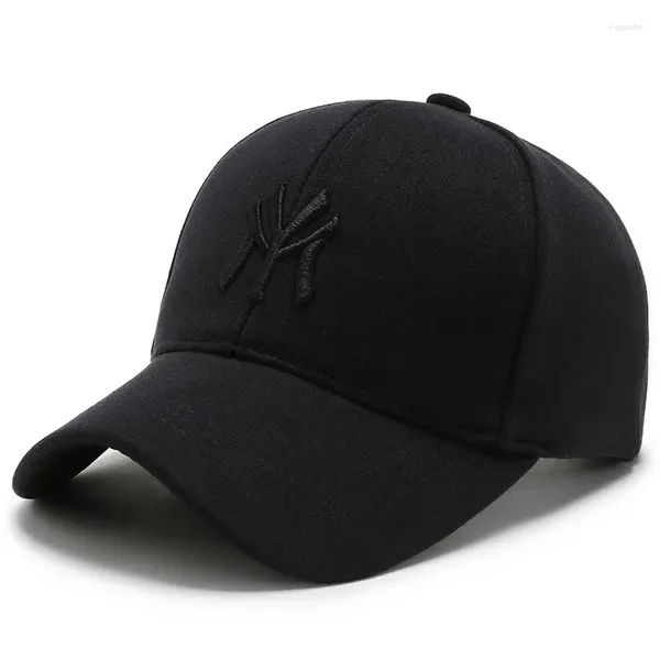 Top kapaklar kış erkek yün beyzbol sonbahar kalın sıcak snapback erkekler için mektup nakış kamyoncu kemik gorras baba şapka