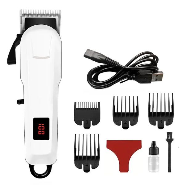 Home verwenden Electric Hair Clipper Digitale Display Haar Trimmer Friseur Shop Schneidschere KALD -KOPF -Rasiermaschine 240408