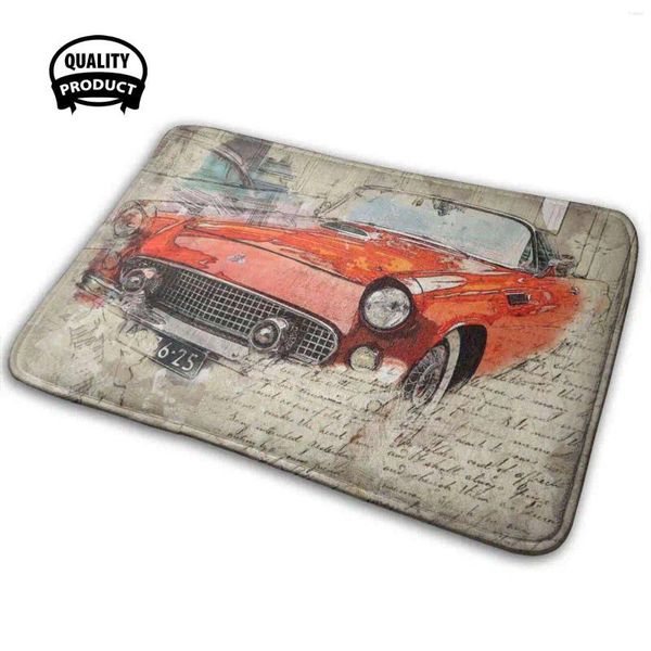 Teppiche Auto Vintage 3D Weiche Nicht-Schlupf-Matte Teppichkissen Auto