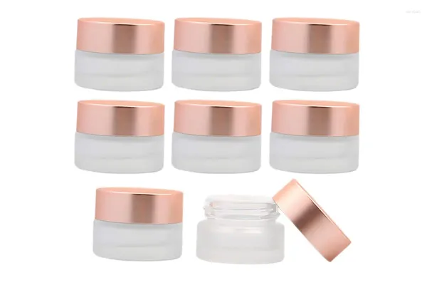 Garrafas de armazenamento 8 embalagem jarra de vidro fosco mini -maquiagem cosmética Recipientes de maquiagem