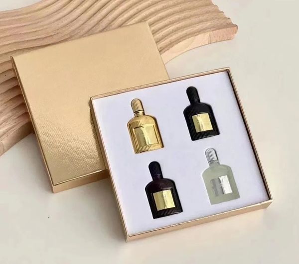 Conjunto de perfume unissex mais vendido 10ml Orquídea noturna mágica Orquídea da meia -noite Orquídea Orquídea de veludo Kit de perfume vetiver cinza 4 em 1 caixa de presente homens mulheres perfumes neutros fragrâncias