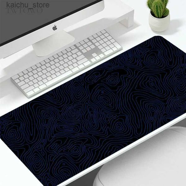 Mouse blocs de mouse Restos Rous Pad Pad Gaming Black Contour Lines XL Novo Large HD Mousepad XXL Mats Mats Mates Tato de Mouse não deslizamento Soft Office Computer RED PAD Y240419