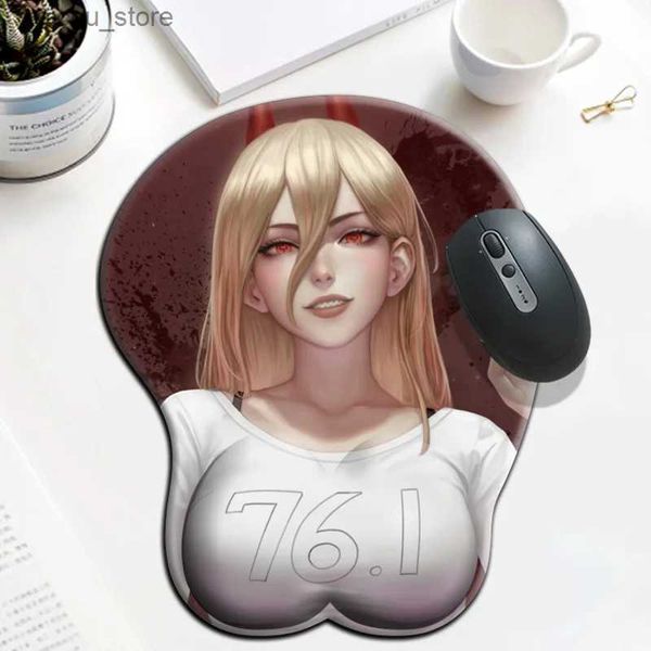 Mouse blocs pulso repousa fofa potência sexy sexy boobs gaming mousepad kawaii anime mouse pad 3d grande oppai gamer mesa de mesa y240419