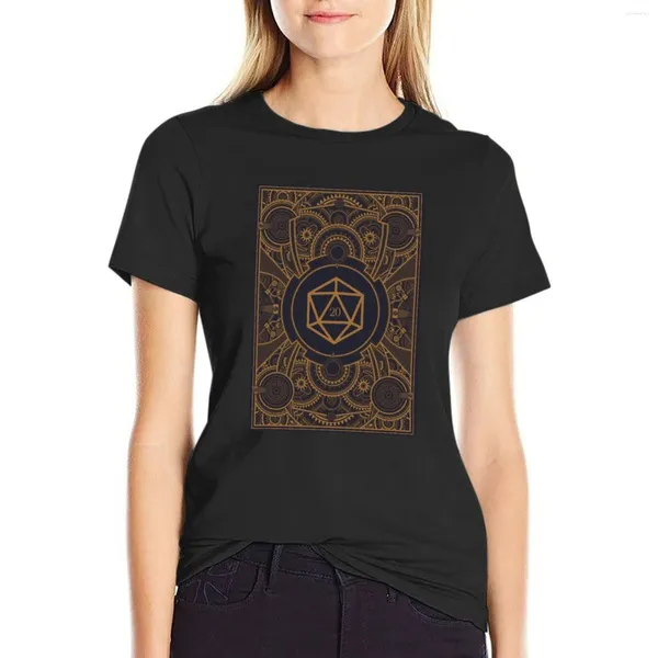 Polos femininos D20 DICE steampunk mech camiseta fofa camisetas para mulheres cortadas camisetas