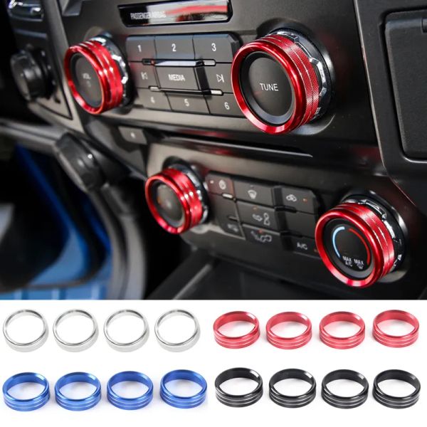 Accessori Air Condizionatore Audio Switch Audio Anello decorativo per Ford F150 XLT 16+ 4pcs