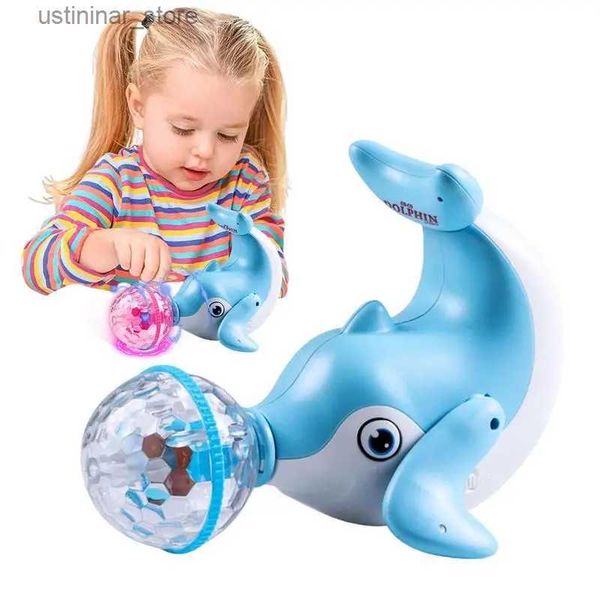 Sand Play Water Water Fun Dolphin Bath Toy Educational and Musical Toy per Toddlers Automatic Sprinkler Toys Toys Baby Small Toys Bambola Light Up L416