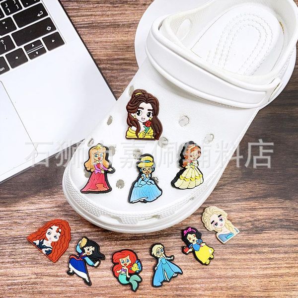 Anime Charms Großhandel Kindheitserinnerungen Mermaid Fairy Prinzessin Funny Gift Cartoon Charms Schuhzubehör PVC Dekoration Schnalle Weiche Gummi Clog Charm