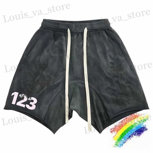 Shorts masculinos vintage retchwork rrr123 shorts 24sss homens mulheres melhor qualidade sânscrito lavado rrr-123 shorts de cordão t240419