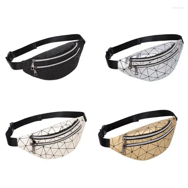 Umhängetaschen Mode -Handtaschen Klassische zarte Textur Holographische Taille Frauen Fanny Belt Pack Geometrische Leder Brust Telefonbeutel