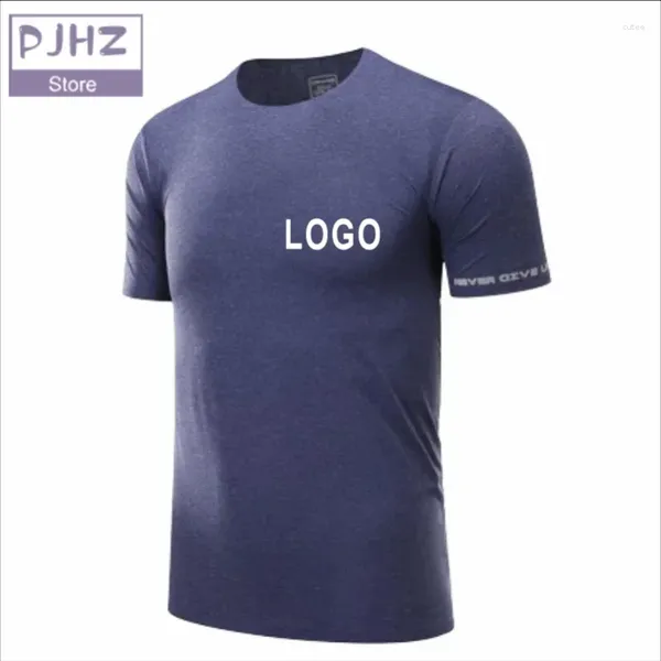 Ternos masculinos A1105 Camisa Running Round Neck Gym T-shirt Pessoal Design de logotipo do grupo Diy Printy Borderyer Sportswear Man Women