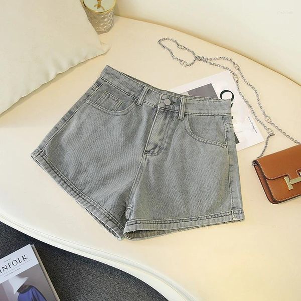 Frauen-Shorts American Retro Jeans Vintage Style Spicy Girl Slim Fit Sexy Mini-Short Female Weitbein Hip Wrap A-Line Hosen