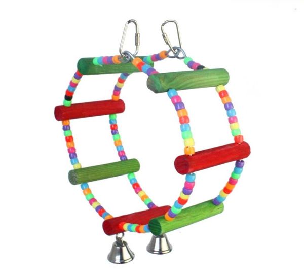 Bunte Haustiere Birds Spielzeug Papagei Perroquet Macaw Cockatiel Brudgie Kratzer Papageien klettern kreisförmige Hanging -Swing -Hamster Ratten Toy758431