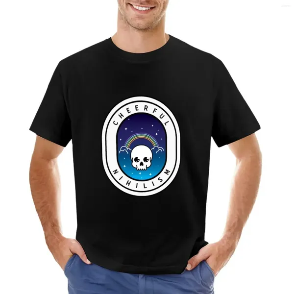 Polos masculinos kawaii alegre nihilismo camiseta meninos estampa de animal plus tamanhos de verão top hippie roupas designer camiseta homens