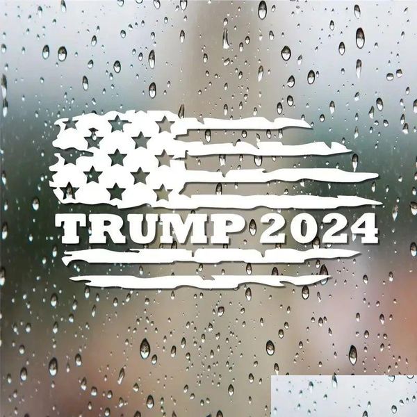 Баннерные флаги USA флаг Trump 2024 наклейка с наклейкой на наклейку Mtipurpose zz Drop Delive Home Garden Partive Party Supplies Oturi