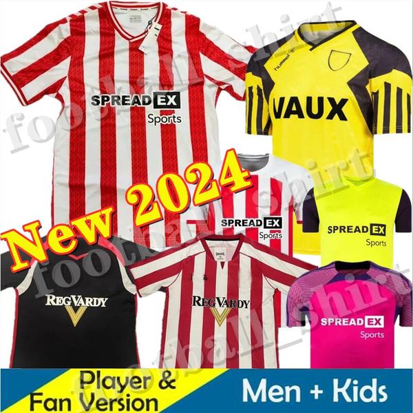 2024 2025 Sunderland New Home Terceira camisa de futebol Stewart Simms Roberts Amad Clarke Dajaku Embleton Evans Onien Bellingham 23 24 Futebol masculino Camisa de crianças Pritchard