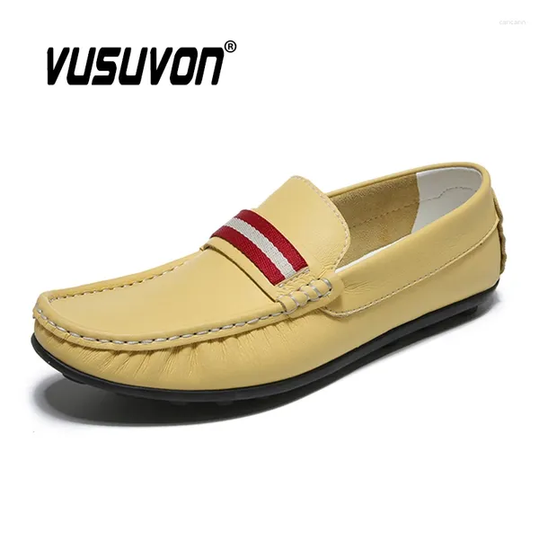 Sıradan Ayakkabı Erkek Loafers 2024 Moda Rahat Slip-On Moccasins Ayakkabı Adam Marka Orijinal Deri Tekne Ayakkabı