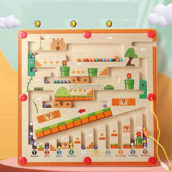 3D головоломки магнитный цвет и числовые лабиринты Montessori Toys для 3+ лет